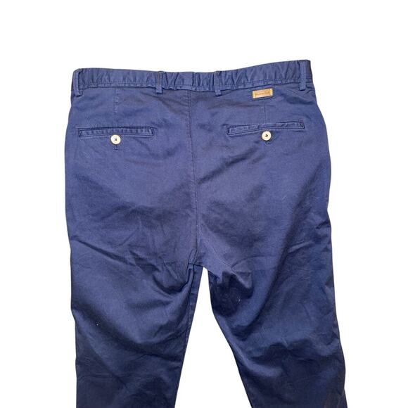 Massimo Dutti Men’s US 31 Navy Blue Slim Fit Khaki Chino Trousers Work Casual - Picture 7 of 11